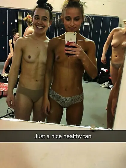Nude selfie in locker room