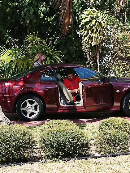 Michelle Honeywell takes her clothes off on the sofa and rides a