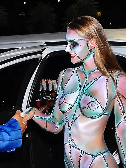 Blonde kind of dressed as Wonder Woman gets banged by everyone