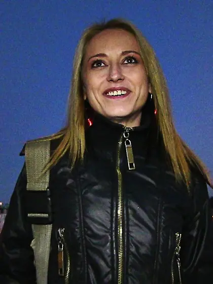 Blonde blue jeans black