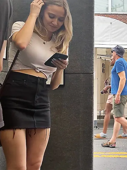 Big Tits Blonde on public spy cam