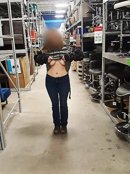 Showing my tits in public