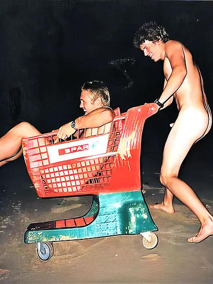 naked guys mucking about