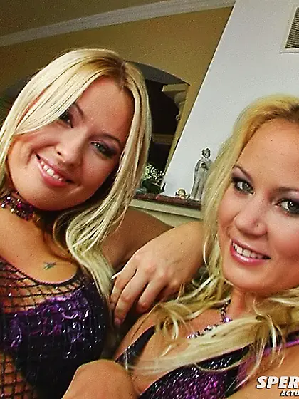 Two blondes fuck one cock and share its hot...