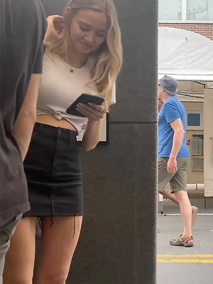Big Tits Blonde on public spy cam