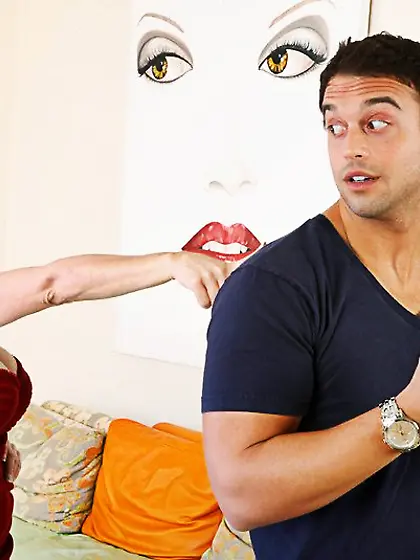 Guy is willing to check how warm and moist busty milf Karen Koug