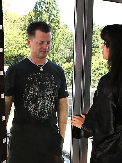 Asian chick Annie Cruz is oiling and massaging guy doing hand an