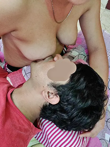Little sister breastfeeding brother - real incest