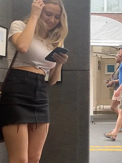 Big Tits Blonde on public spy cam