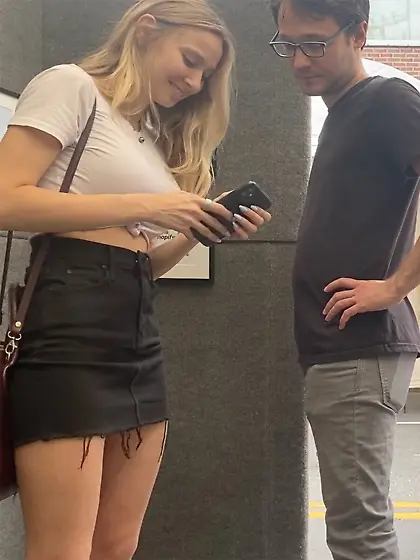 Big Tits Blonde on public spy cam