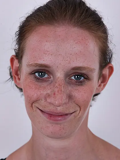 Youngster freckles big tits