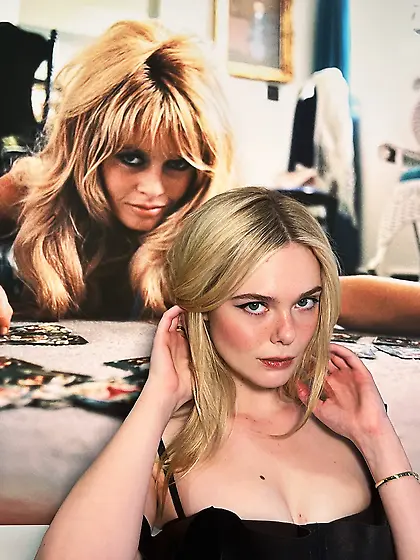 Elle Fanning in a black dress