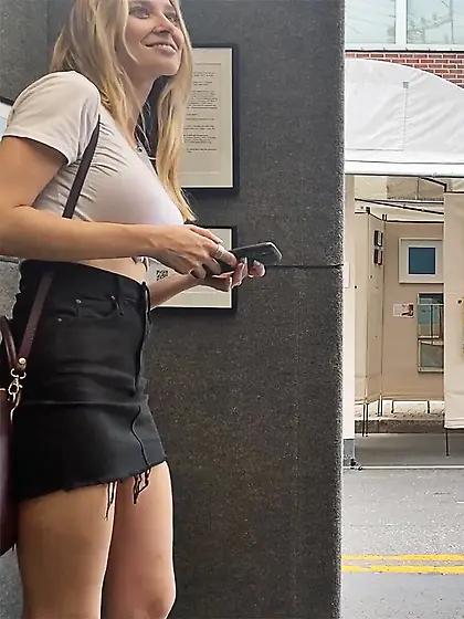 Big Tits Blonde on public spy cam