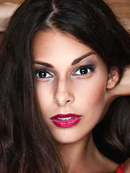 Innocent babe red thong