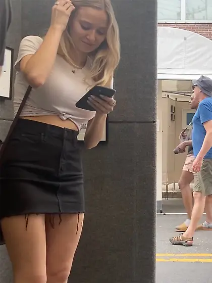 Big Tits Blonde on public spy cam