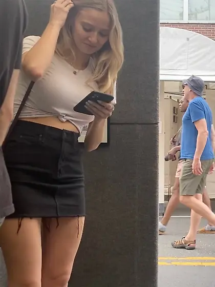 Big Tits Blonde on public spy cam