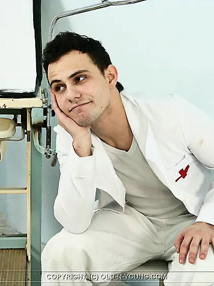 Glorious redhead has holes filled with doctor's cock being felt