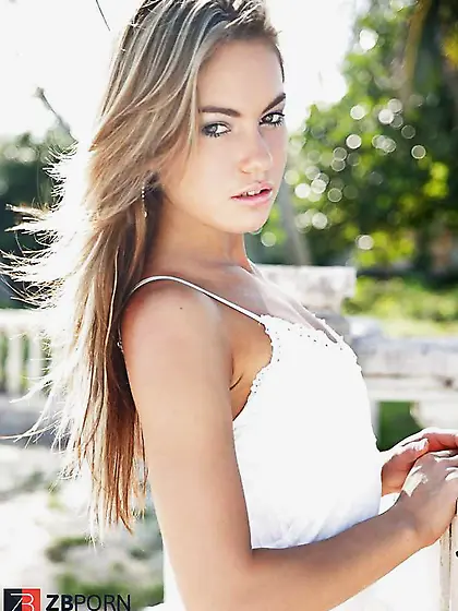 Beautiful chick in white sundress