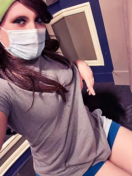 Cute Tgirl in booty shorts