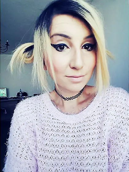 Tiny tits strap on dildo