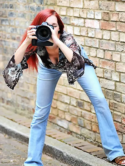 Stunning ginger bares it all for Breath Takers.