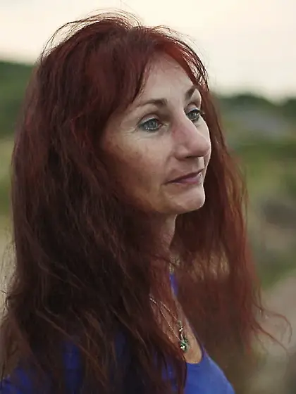 Evening potrait against the background of the river