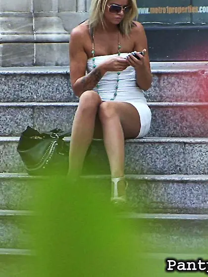 Bombshell blonde spotted public