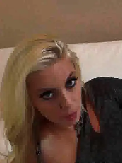 Blue-eyed short-haired blonde sucking cocks...