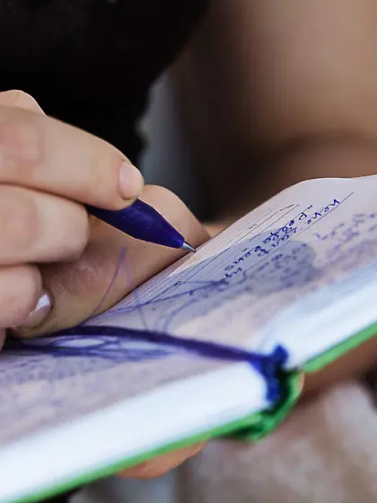 Red panties and black stockings teen showing her smooth slit for