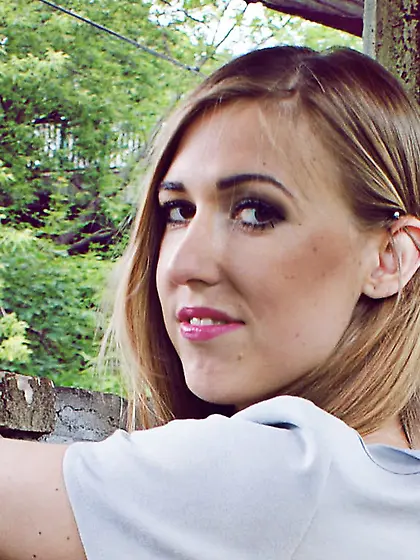 White girl blonde hair