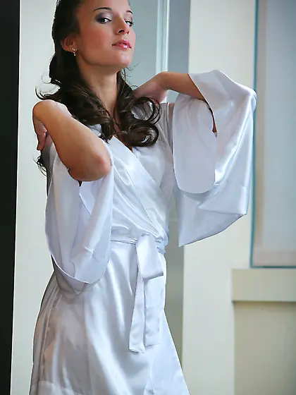 Izabelle A takes her sexy white robe off and teases us with her