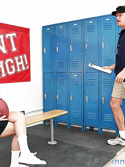 Chick from a football team catches trainer in the locker room an