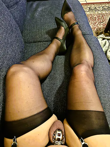 black heels and chastity