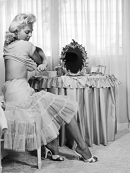 Vintage blonde model lingerie