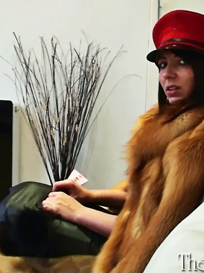 Brunette mistress red latex