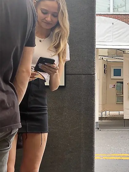 Big Tits Blonde on public spy cam