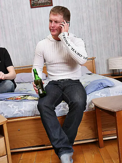 Two boys were drinking