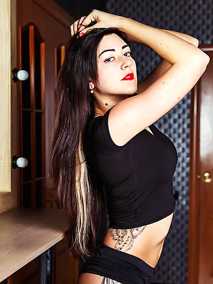 White teen black hair