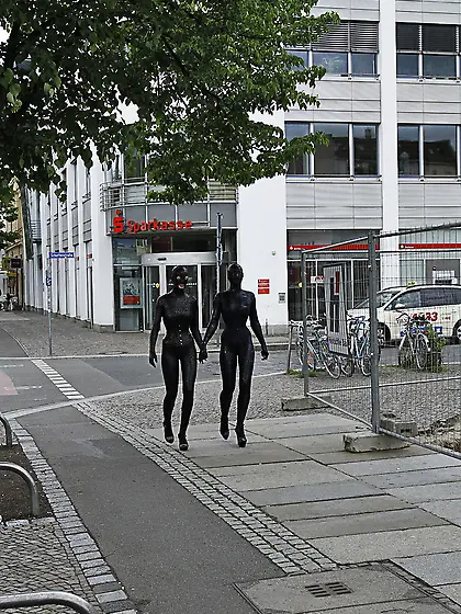 Black zentai wearing flexible