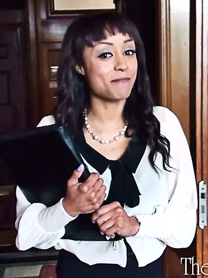 Swarthy chick apple tits