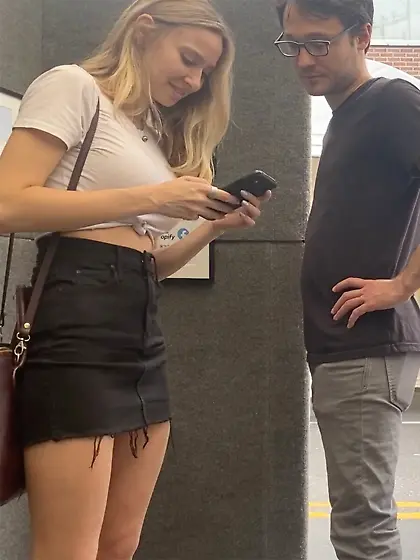 Big Tits Blonde on public spy cam