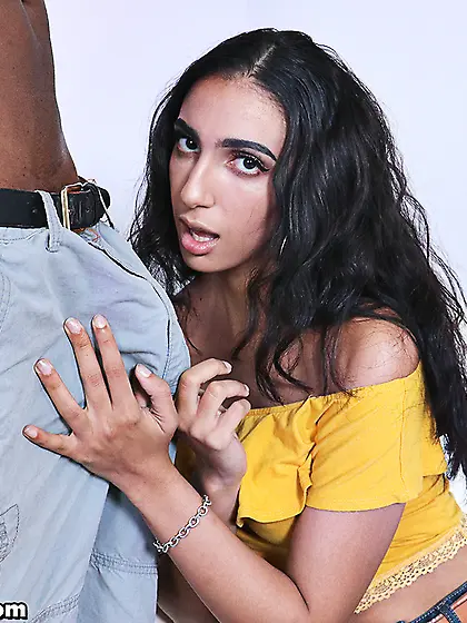 Skinny Latina is happy to pleasure black boner and ride it too