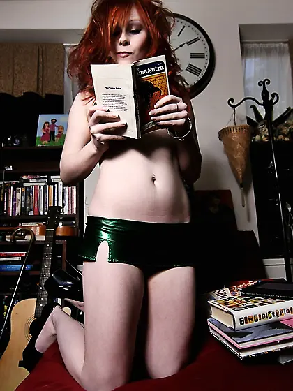 Girl with red hair is proud of her boobs and she wants to expose