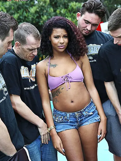 Interracial birthday gangbang