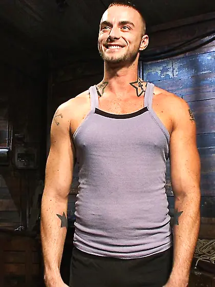 Tied gay dude ready