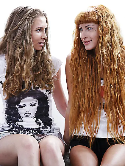 Chick with sexy curly hair torment boy and suck him off till fac