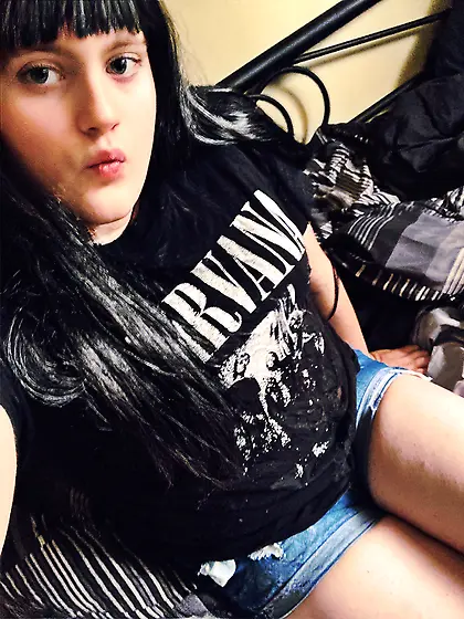 Sexy Punk Trans Girl wearing Nirvana Shirt