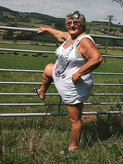 Stunning granny lifts white