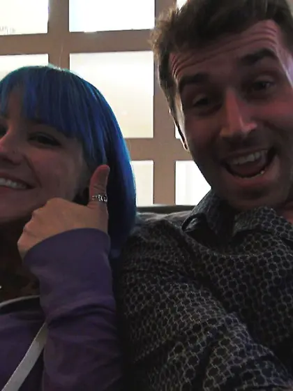 Blue haired emo girl