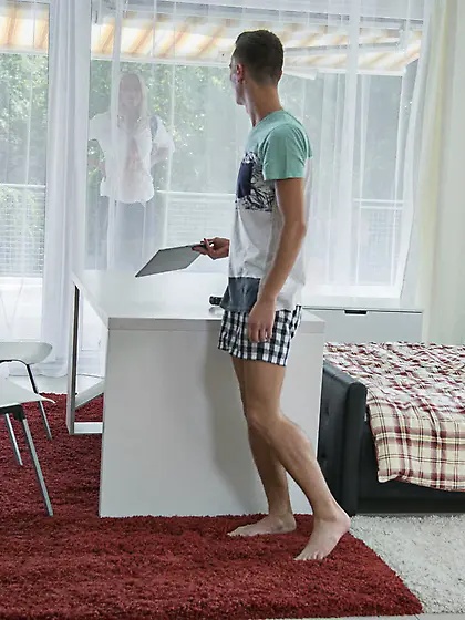 Stacked blonde in black stockings experiences hardcore anal fuck